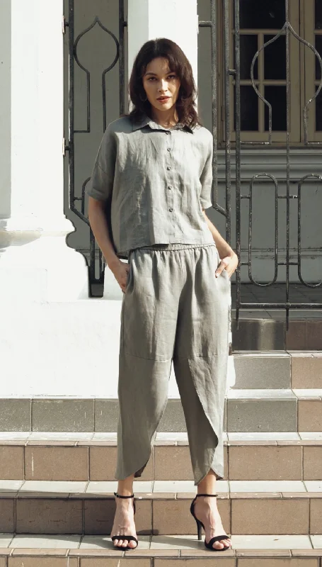 Petal Hem Linen Pants