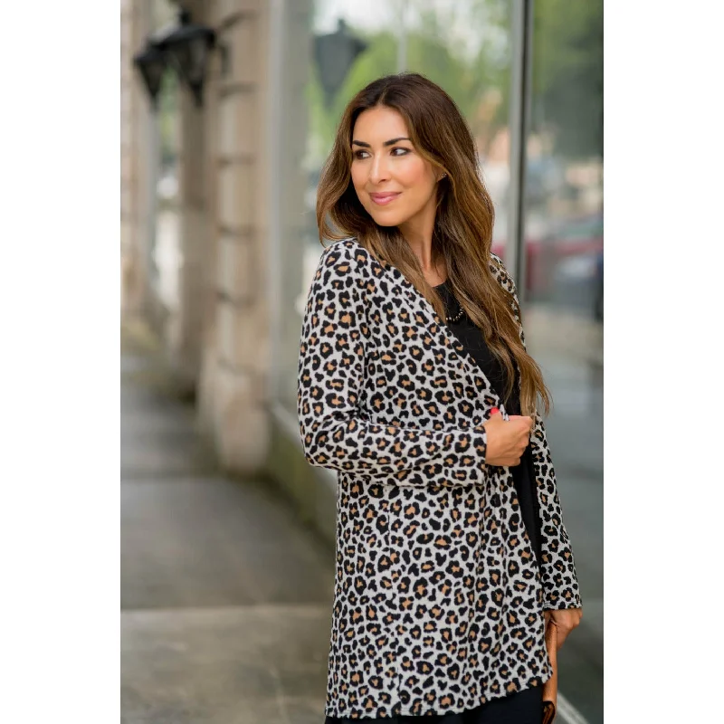 Basic Leopard Tunic Cardigan