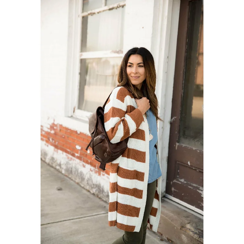 Heavy Striped Tunic Cardigan