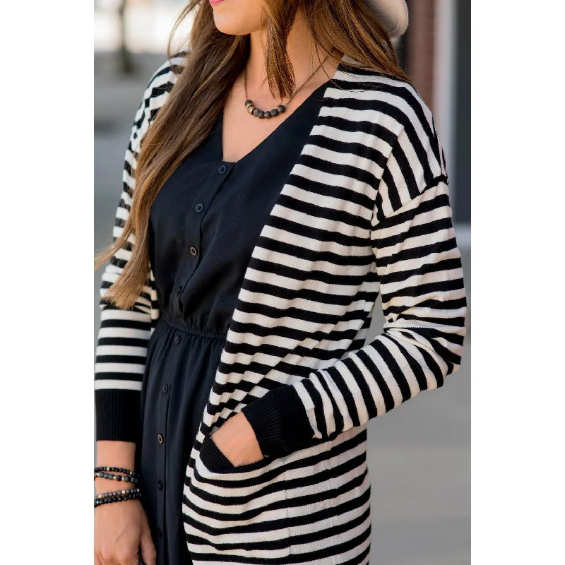 Striped So Soft Tunic Cardigan