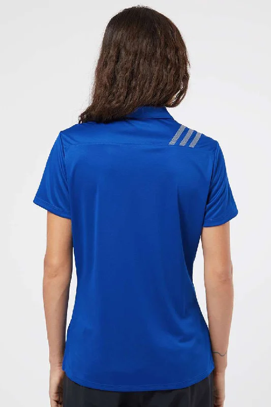 Adidas Womens 3 Stripes UPF 50+ Short Sleeve Polo Shirt - Collegiate Royal Blue/Grey - NEW