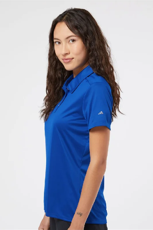 Adidas Womens 3 Stripes UPF 50+ Short Sleeve Polo Shirt - Collegiate Royal Blue/Grey - NEW