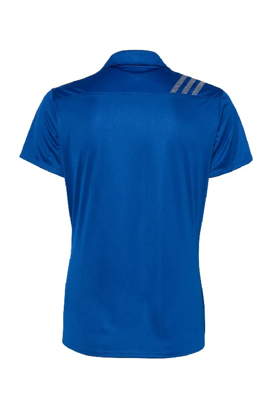 Adidas Womens 3 Stripes UPF 50+ Short Sleeve Polo Shirt - Collegiate Royal Blue/Grey - NEW