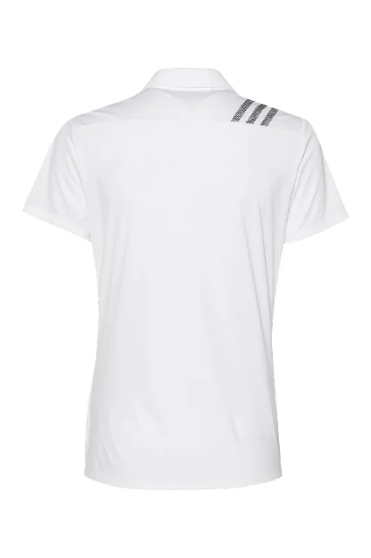 Adidas Womens 3 Stripes UPF 50+ Short Sleeve Polo Shirt - White/Black - NEW