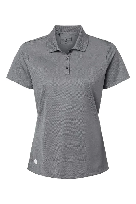 Adidas Womens UV Protection Short Sleeve Polo Shirt - Grey - NEW