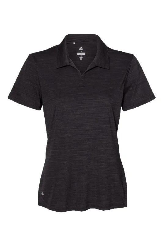 Adidas Womens UPF 50+ Short Sleeve Polo Shirt - Black Melange - NEW