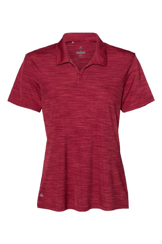 Adidas Womens UPF 50+ Short Sleeve Polo Shirt - Collegiate Burgundy Melange - NEW