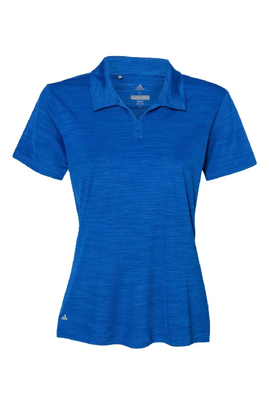 Adidas Womens UPF 50+ Short Sleeve Polo Shirt - Collegiate Royal Blue Melange - NEW