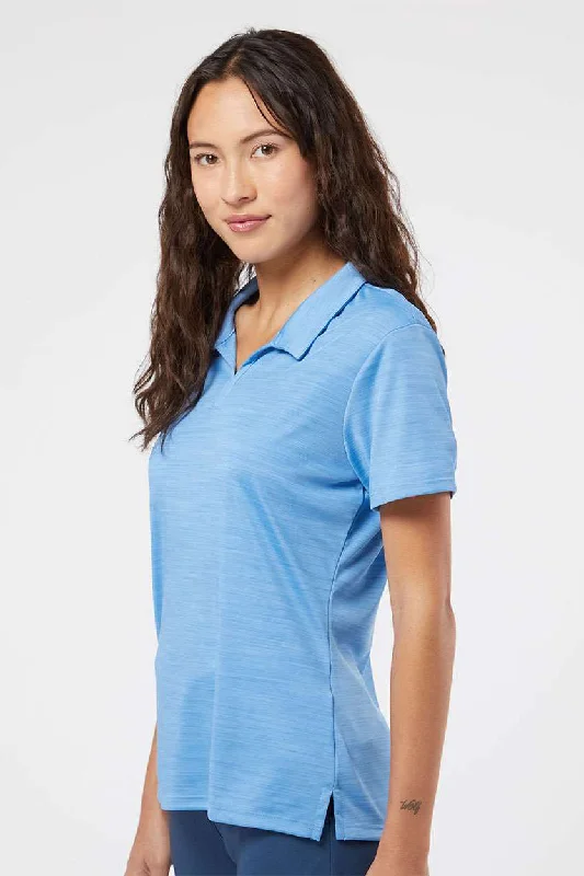 Adidas Womens UPF 50+ Short Sleeve Polo Shirt - Lucky Blue Melange - NEW