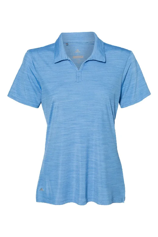 Adidas Womens UPF 50+ Short Sleeve Polo Shirt - Lucky Blue Melange - NEW