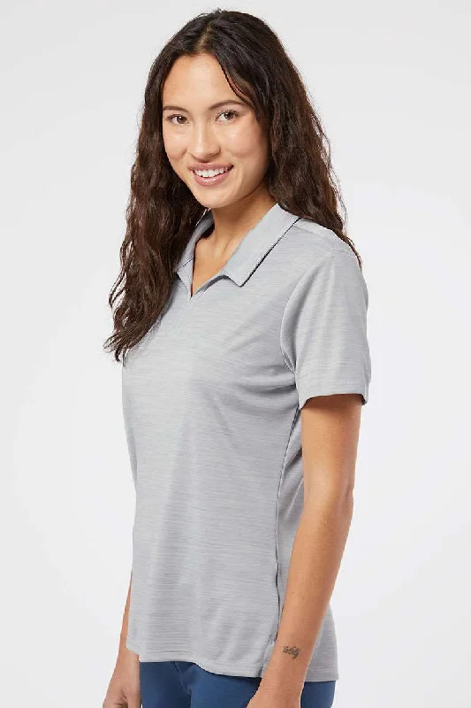 Adidas Womens UPF 50+ Short Sleeve Polo Shirt - Mid Grey Melange - NEW