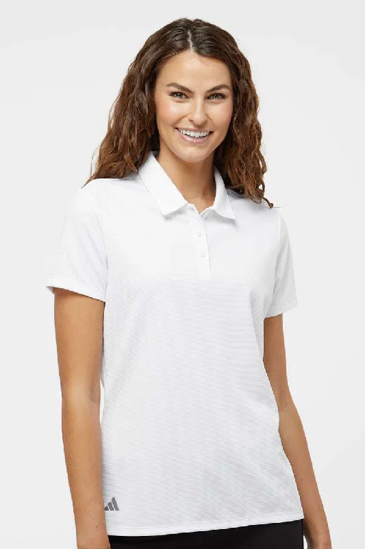 Adidas Womens Micro Pique Short Sleeve Polo Shirt - White - NEW