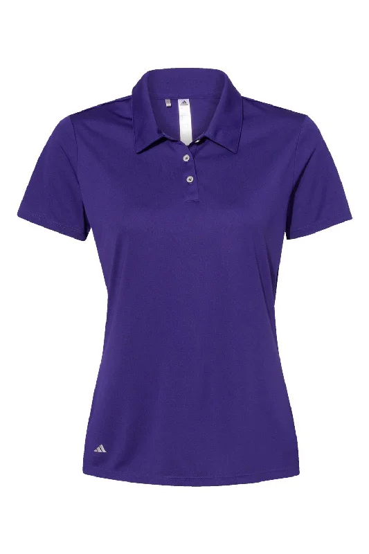 Adidas Womens Performance UPF 50+ Short Sleeve Polo Shirt - Collegiate Purple - NEW