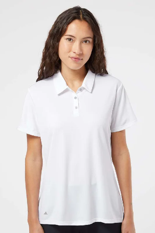 Adidas Womens Performance UPF 50+ Short Sleeve Polo Shirt - White - NEW