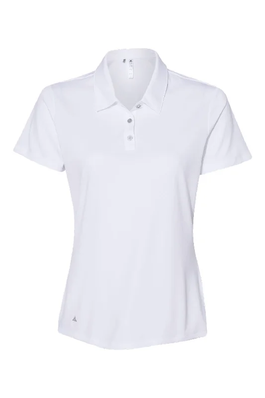 Adidas Womens Performance UPF 50+ Short Sleeve Polo Shirt - White - NEW