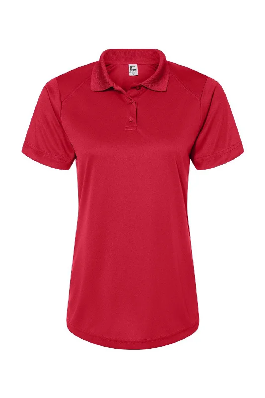 C2 Sport Womens Moisture Wicking Short Sleeve Polo Shirt - Red - NEW