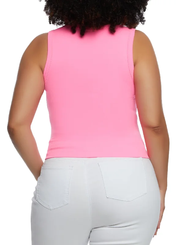 Plus Size Seamless Scoop Neck Tank Top