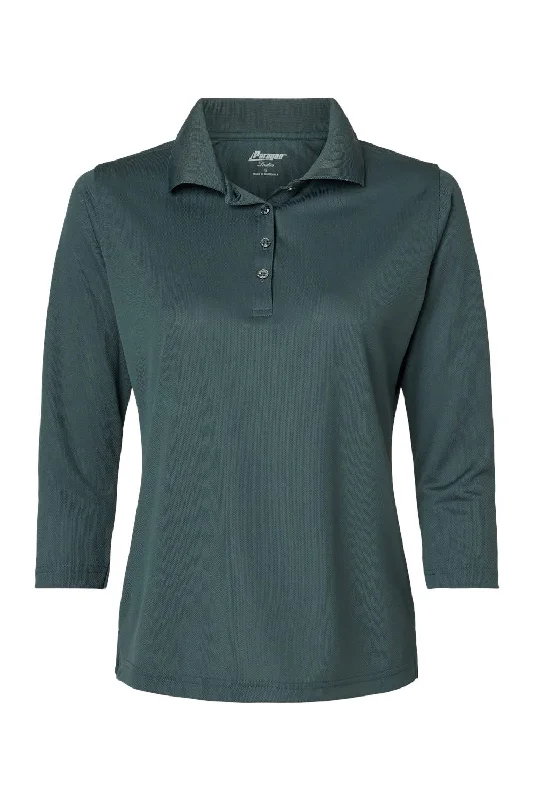 Paragon Womens Lady Palm Moisture Wicking 3/4 Sleeve Polo Shirt - Carbon Grey - NEW