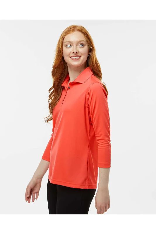 Paragon Womens Lady Palm Moisture Wicking 3/4 Sleeve Polo Shirt - Melon - NEW