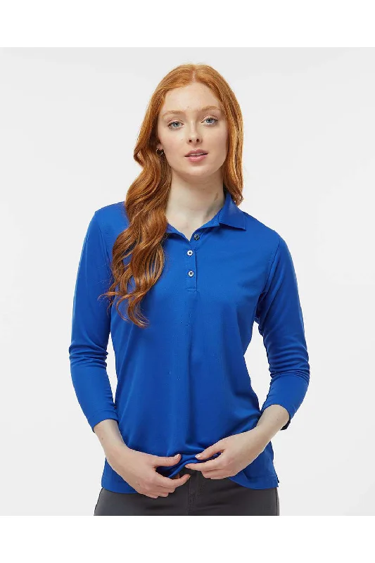 Paragon Womens Lady Palm Moisture Wicking 3/4 Sleeve Polo Shirt - Royal Blue - NEW