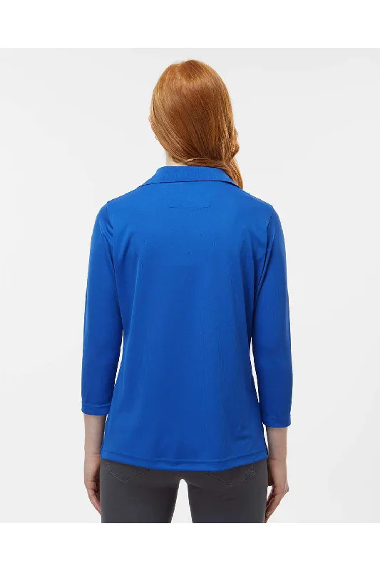 Paragon Womens Lady Palm Moisture Wicking 3/4 Sleeve Polo Shirt - Royal Blue - NEW