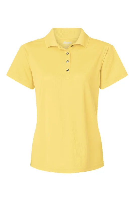 Paragon Womens Saratoga Performance Moisture Wicking Mini Mesh Short Sleeve Polo Shirt - Butter Yellow - NEW