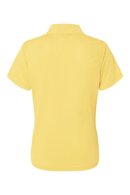 Paragon Womens Saratoga Performance Moisture Wicking Mini Mesh Short Sleeve Polo Shirt - Butter Yellow - NEW