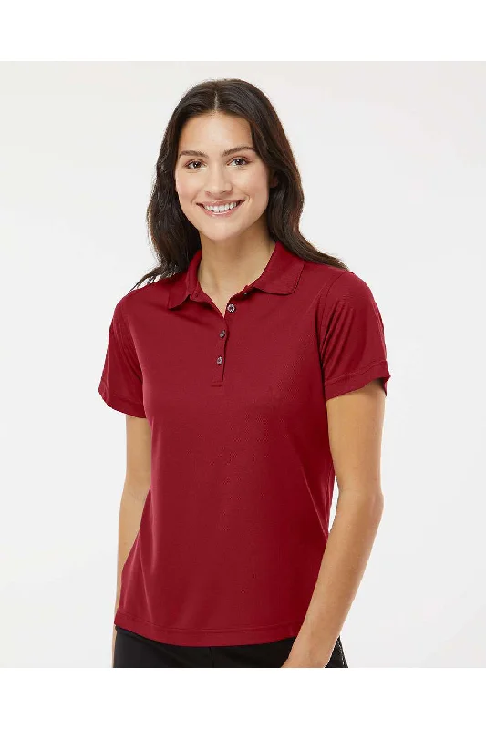 Paragon Womens Saratoga Performance Moisture Wicking Mini Mesh Short Sleeve Polo Shirt - Cardinal Red - NEW