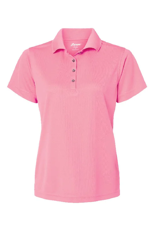 Paragon Womens Saratoga Performance Moisture Wicking Mini Mesh Short Sleeve Polo Shirt - Charity Pink - NEW