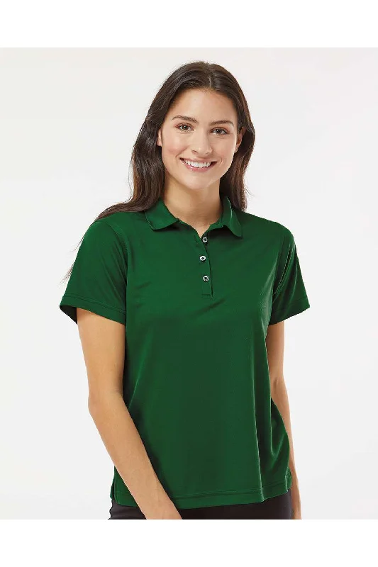 Paragon Womens Saratoga Performance Moisture Wicking Mini Mesh Short Sleeve Polo Shirt - Hunter Green - NEW