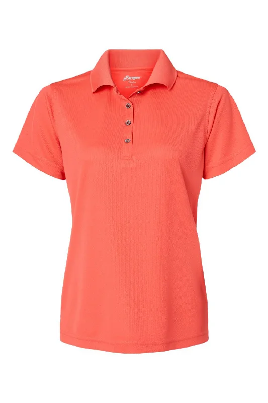 Paragon Womens Saratoga Performance Moisture Wicking Mini Mesh Short Sleeve Polo Shirt - Melon - NEW