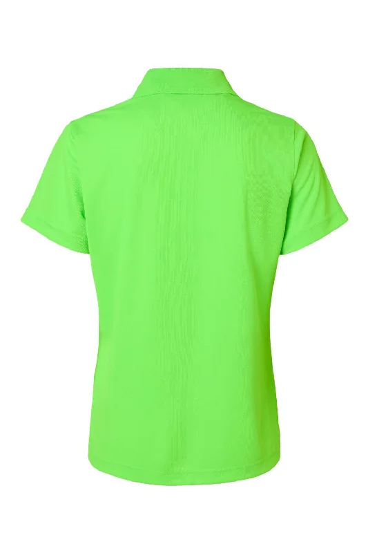 Paragon Womens Saratoga Performance Moisture Wicking Mini Mesh Short Sleeve Polo Shirt - Neon Lime Green - NEW