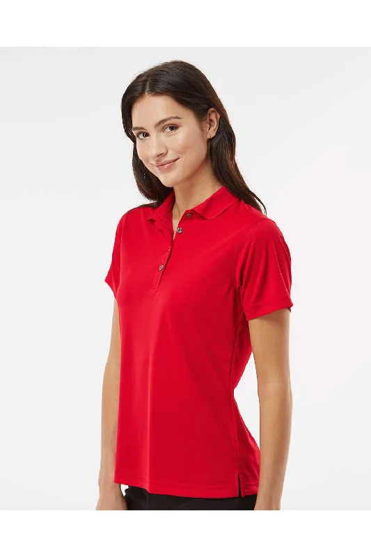 Paragon Womens Saratoga Performance Moisture Wicking Mini Mesh Short Sleeve Polo Shirt - Red - NEW