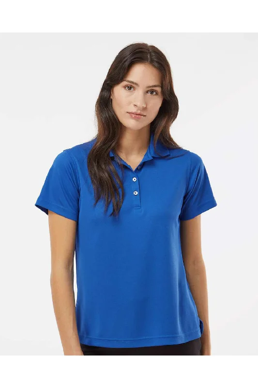 Paragon Womens Saratoga Performance Moisture Wicking Mini Mesh Short Sleeve Polo Shirt - Royal Blue - NEW