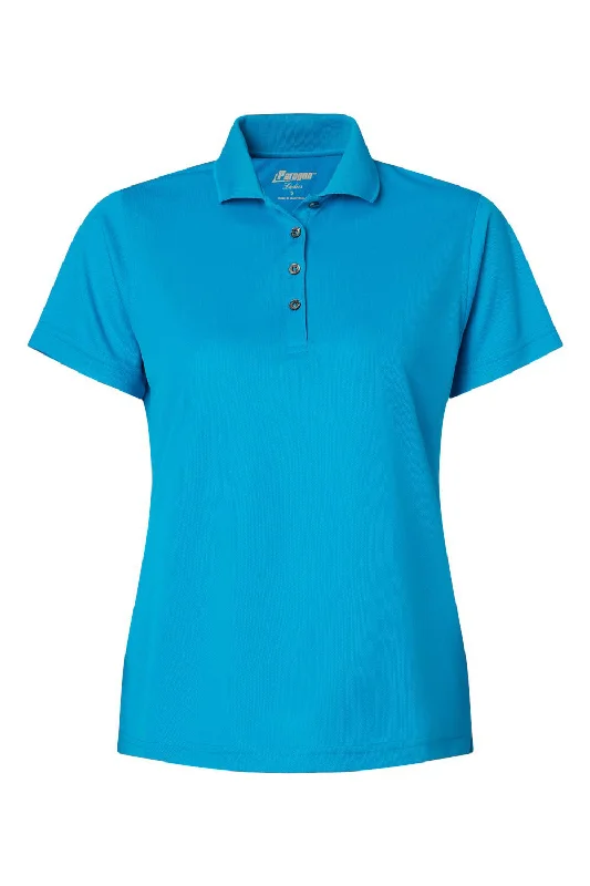 Paragon Womens Saratoga Performance Moisture Wicking Mini Mesh Short Sleeve Polo Shirt - Turquoise Blue - NEW