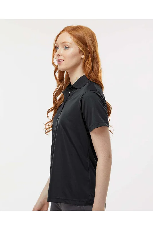 Paragon Womens Sebring Performance Moisture Wicking Short Sleeve Polo Shirt - Black - NEW