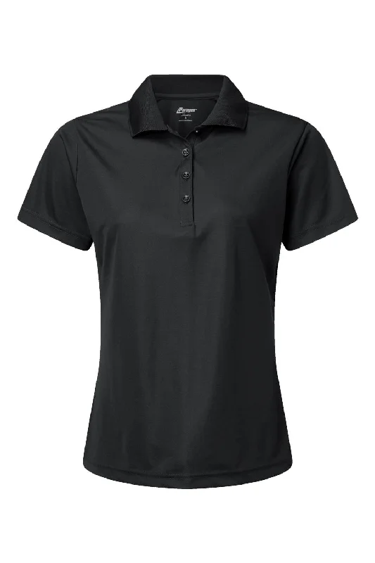 Paragon Womens Sebring Performance Moisture Wicking Short Sleeve Polo Shirt - Black - NEW