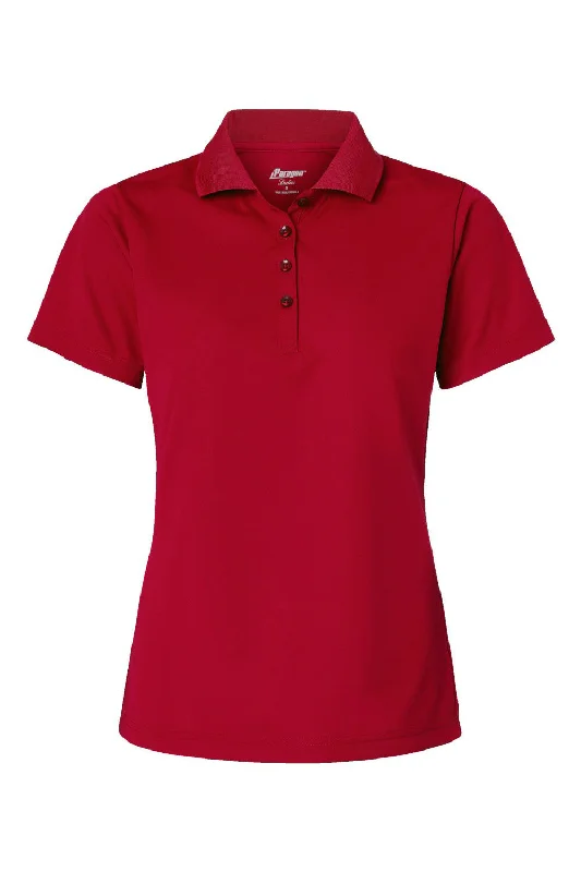 Paragon Womens Sebring Performance Moisture Wicking Short Sleeve Polo Shirt - Deep Red - NEW