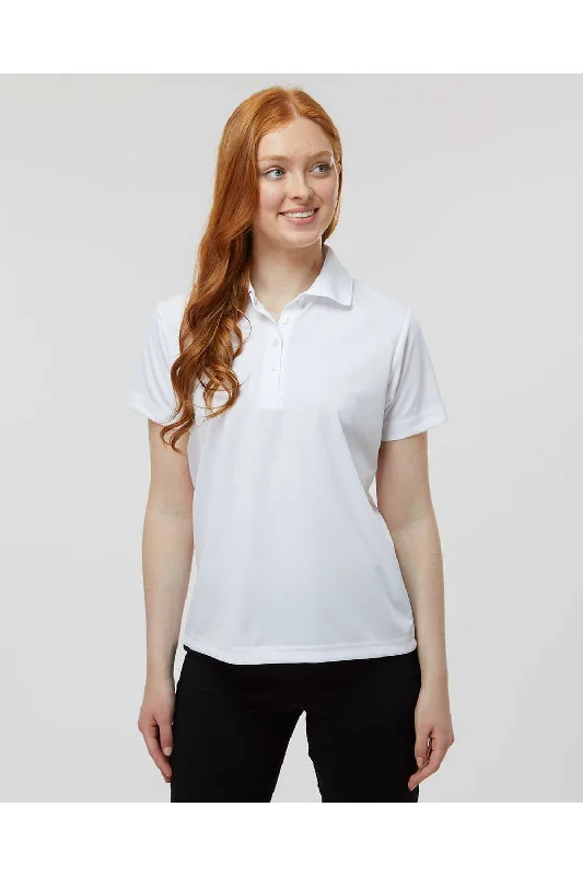 Paragon Womens Sebring Performance Moisture Wicking Short Sleeve Polo Shirt - White - NEW