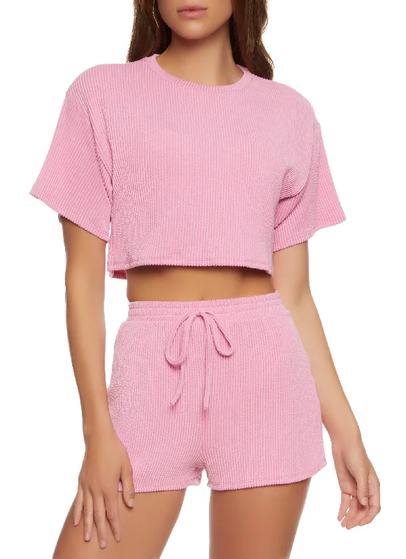 Ribbed Knit Boxy Crop Top