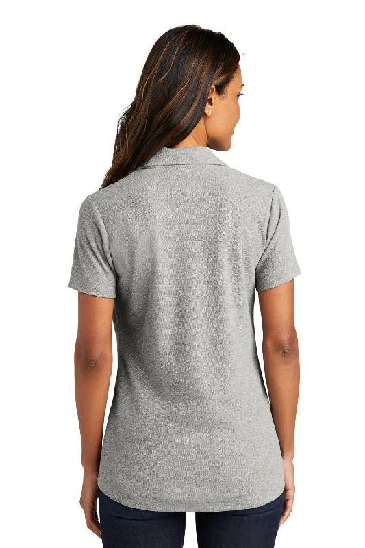 Port Authority Womens C-FREE Pique Short Sleeve Polo Shirt - Heather Deep Smoke Grey