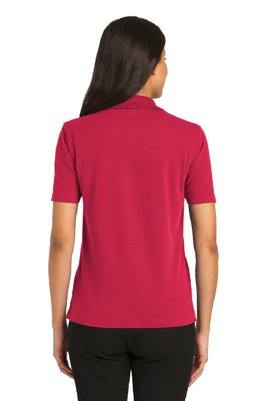 Port Authority Womens Rapid Dry Moisture Wicking Short Sleeve Polo Shirt - Red - Closeout