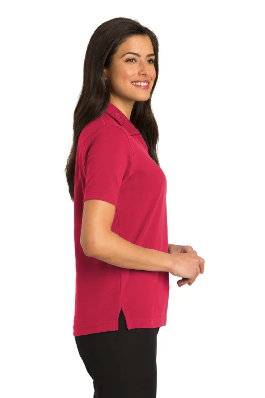 Port Authority Womens Rapid Dry Moisture Wicking Short Sleeve Polo Shirt - Red - Closeout