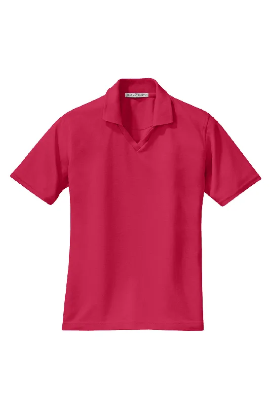 Port Authority Womens Rapid Dry Moisture Wicking Short Sleeve Polo Shirt - Red - Closeout