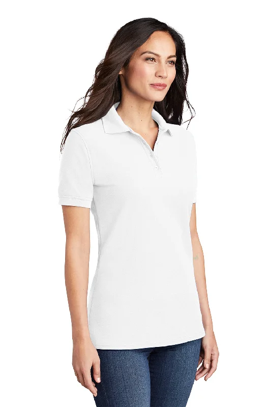 Port & Company Womens Core Stain Resistant Short Sleeve Polo Shirt - White