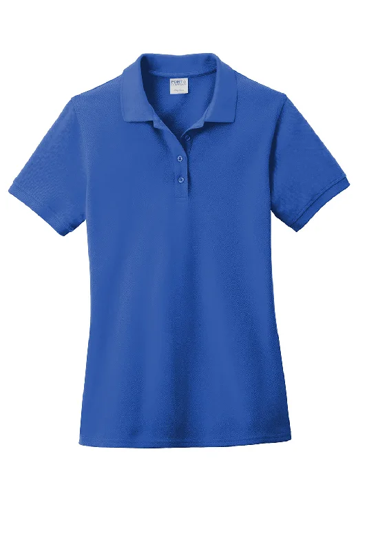 Port & Company Womens Stain Resistant Short Sleeve Polo Shirt - Royal Blue