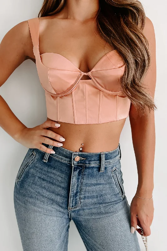 Refresh Your Memory Satin Bustier Crop Top (Mauve)