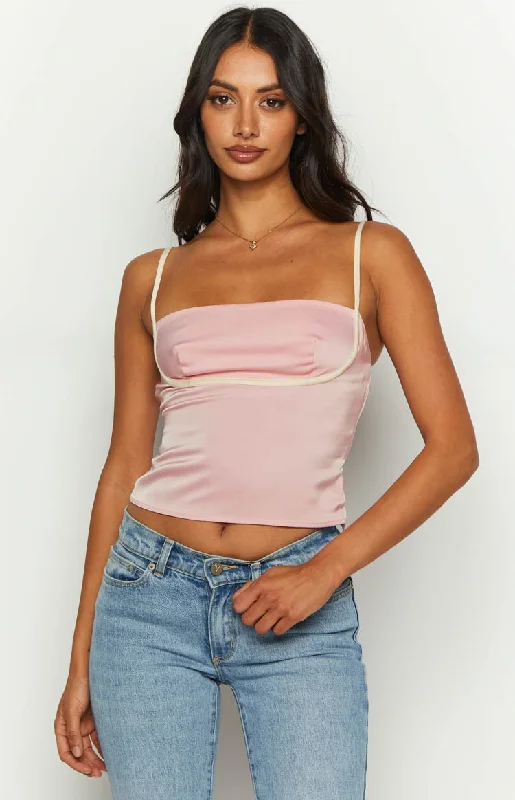 Tamra Pink Low Back Top