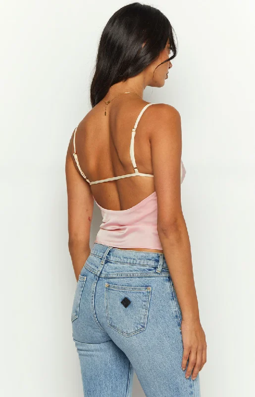 Tamra Pink Low Back Top