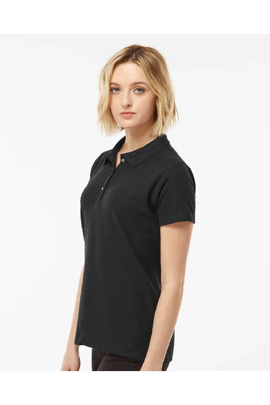 Tultex Womens Sport Short Sleeve Polo Shirt - Black - NEW